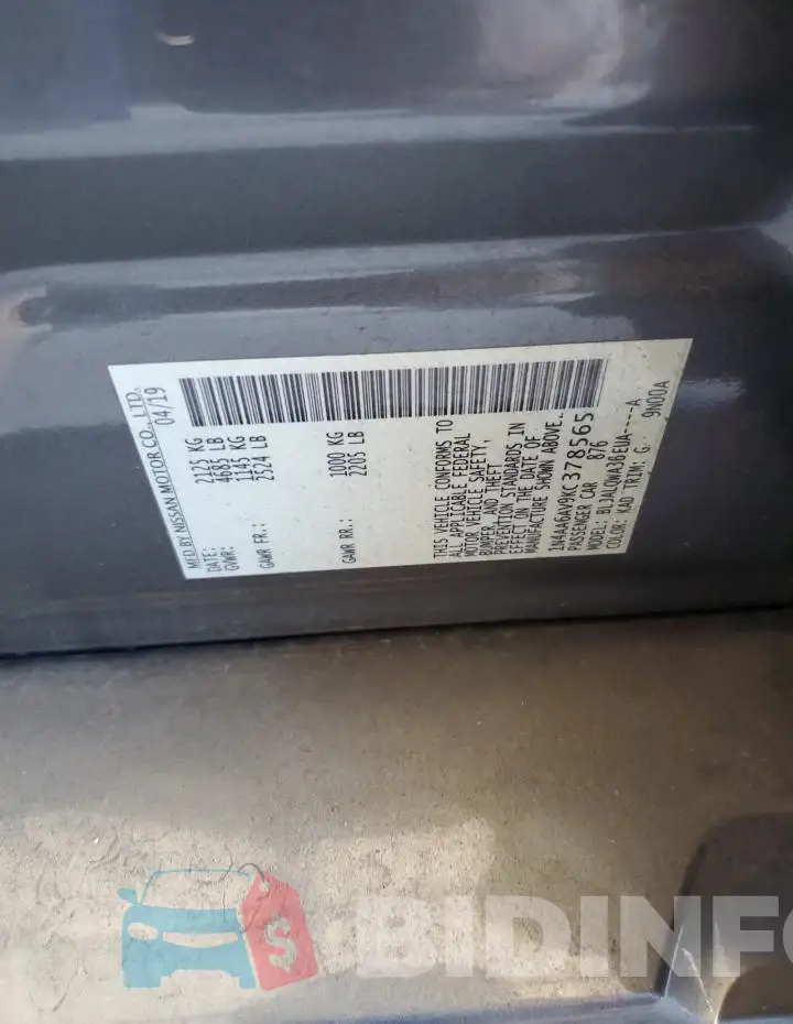 1N4AA6AV9KC378565 Photo# 12