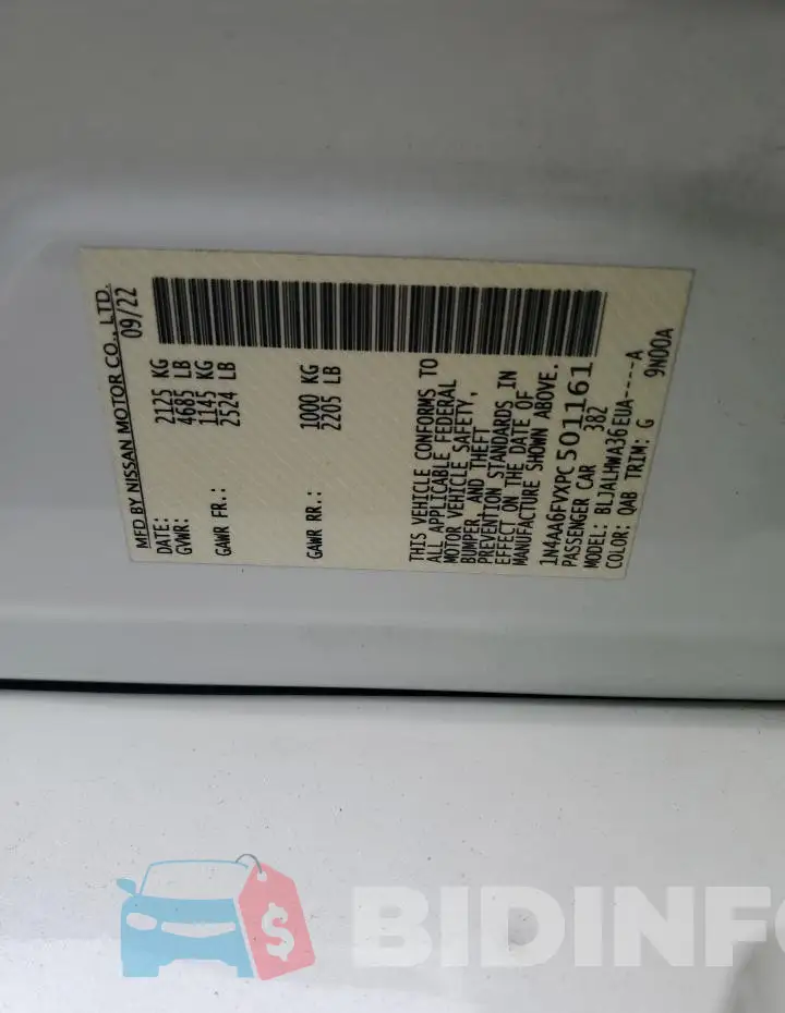 1N4AA6FVXPC501161 Photo# 12