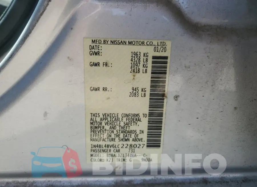 1N4BL4BV6LC228027 Photo# 12