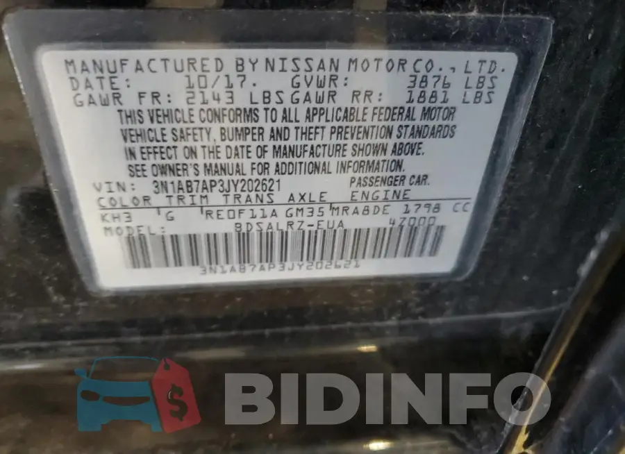 3N1AB7AP3JY202621 Photo# 12