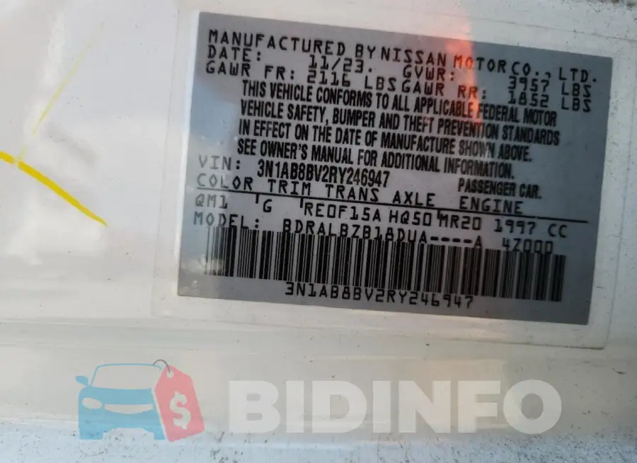 3N1AB8BV2RY246947 Photo# 12