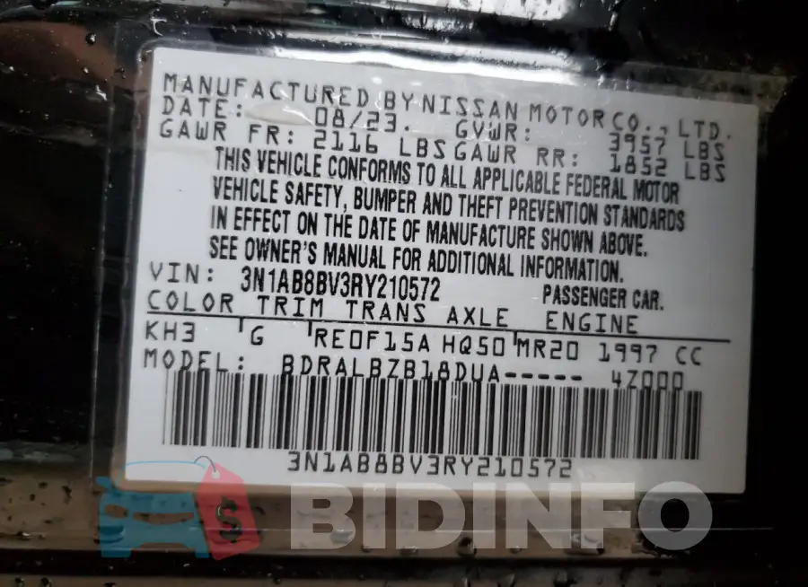 3N1AB8BV3RY210572 Photo# 13