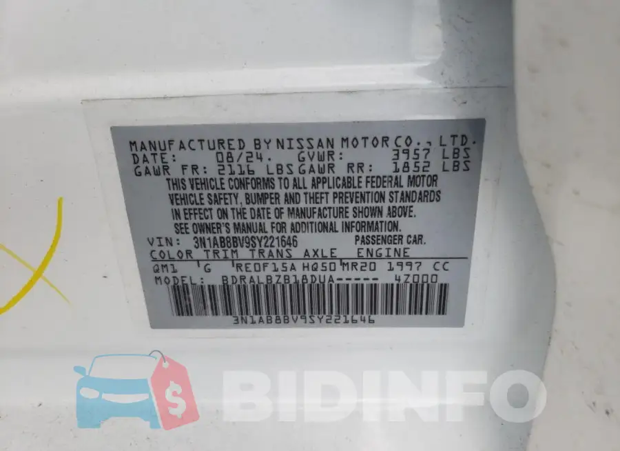3N1AB8BV9SY221646 Photo# 12