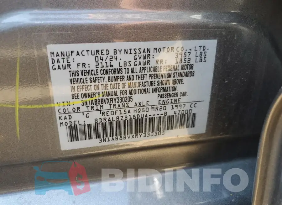 3N1AB8BVXRY330305 Photo# 12
