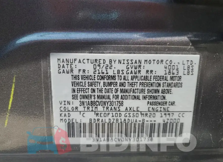 3N1AB8CV0NY301758 Photo# 12