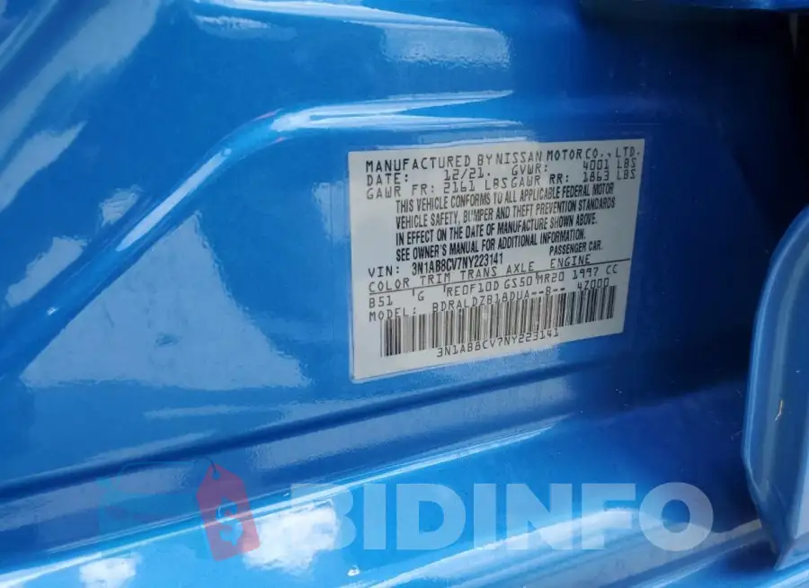 3N1AB8CV7NY223141 Photo# 13