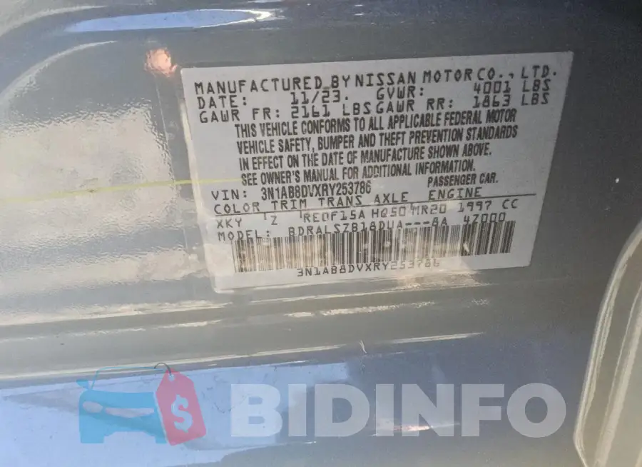 3N1AB8DVXRY253786 Photo# 12