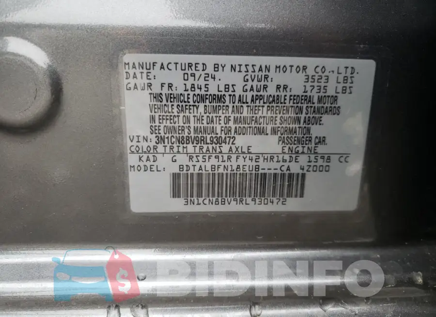3N1CN8BV9RL930472 Photo# 12