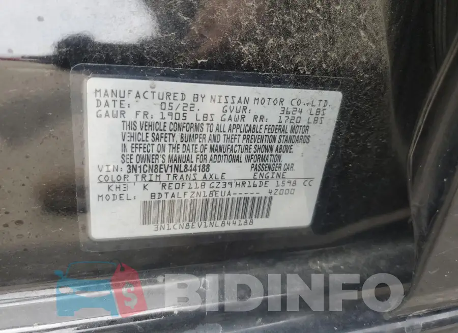 3N1CN8EV1NL844188 Photo# 13