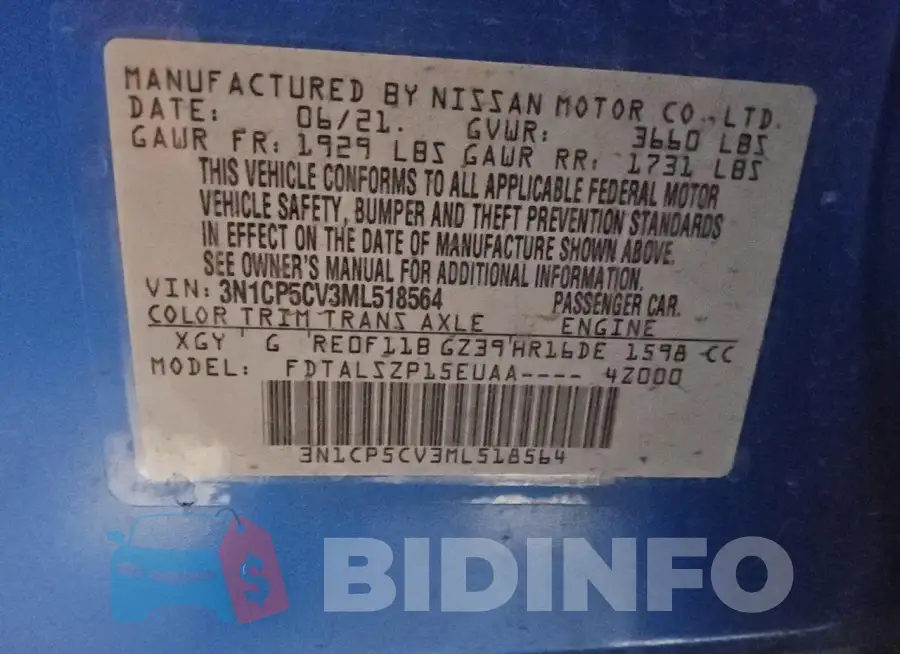 3N1CP5CV3ML518564 Photo# 13