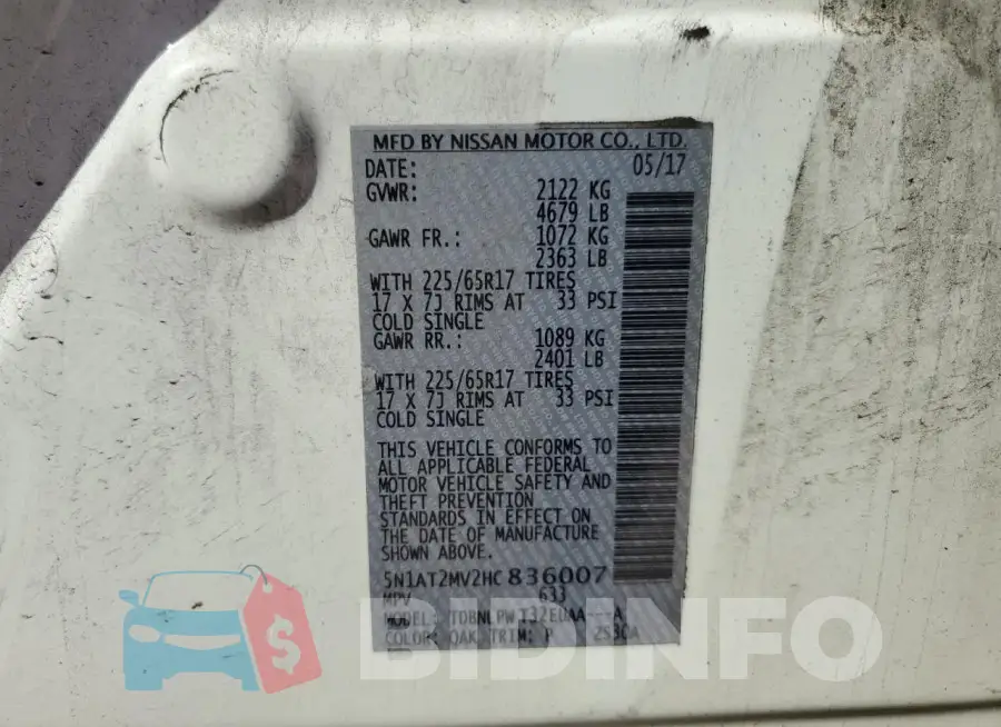 5N1AT2MV2HC836007 Photo# 13