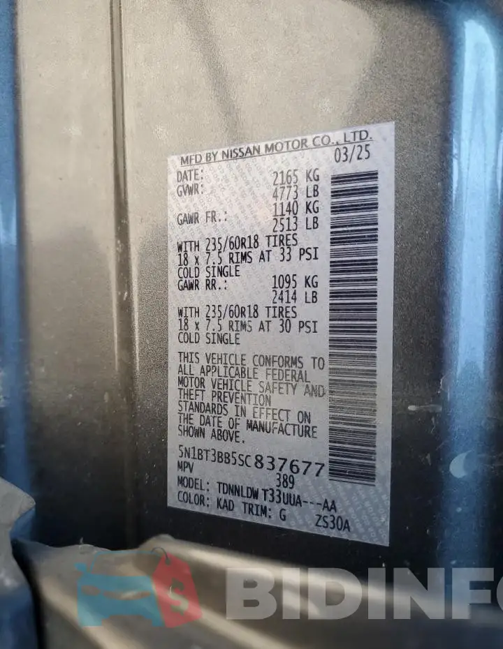 5N1BT3BB5SC837677 Photo# 14