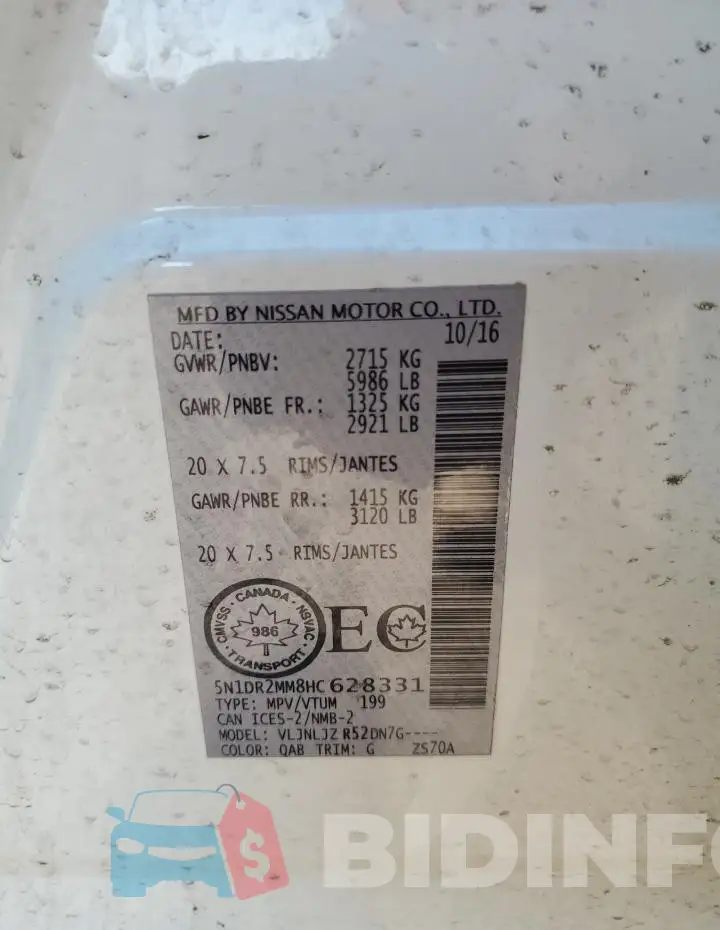 5N1DR2MM8HC628331 Photo# 13