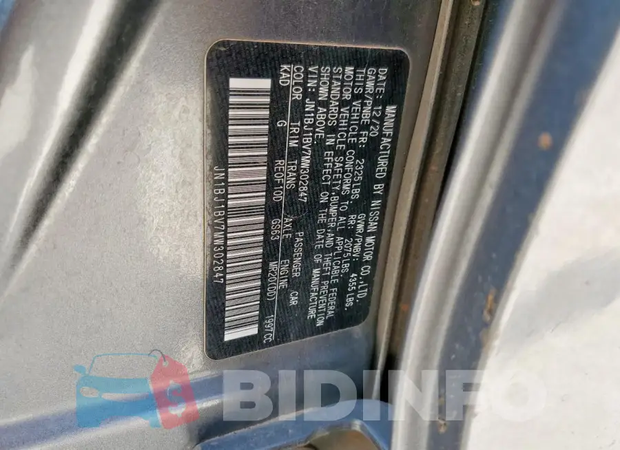 JN1BJ1BV7MW302847 Photo# 13