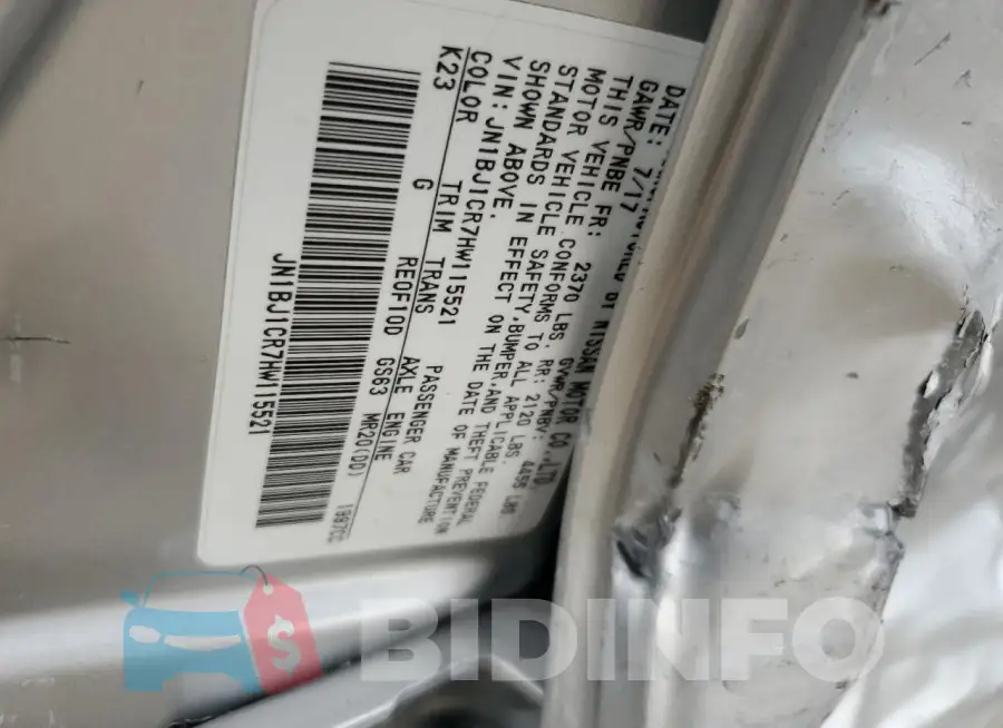 JN1BJ1CR7HW115521 Photo# 13