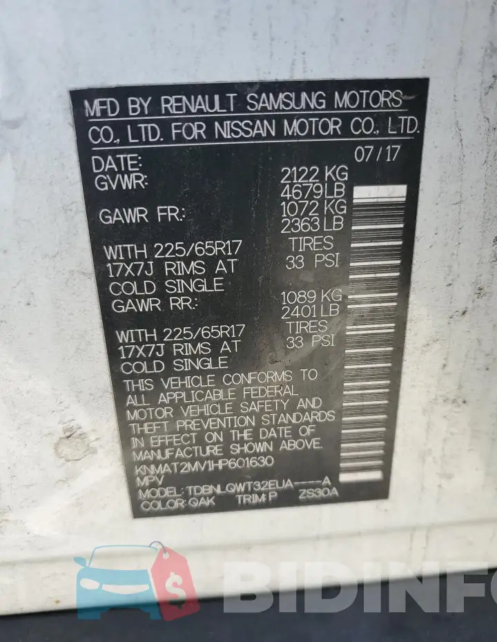 KNMAT2MV1HP601630 Photo# 13