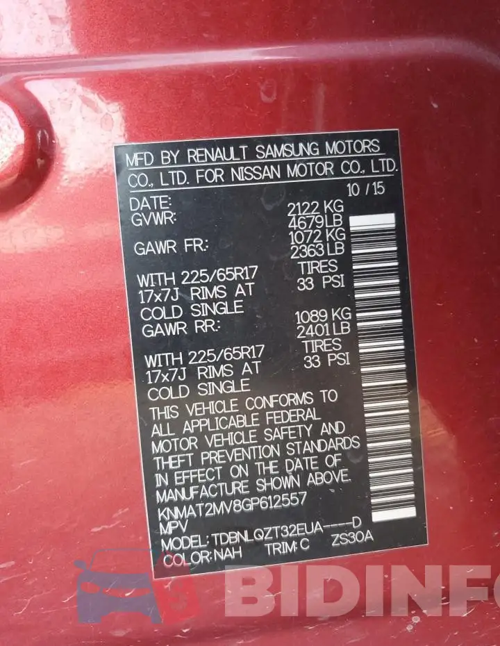 KNMAT2MV8GP612557 Photo# 13