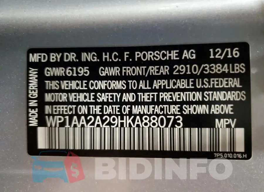 WP1AA2A29HKA88073 Photo# 13