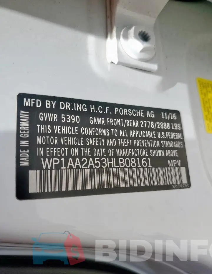 WP1AA2A53HLB08161 Photo# 13