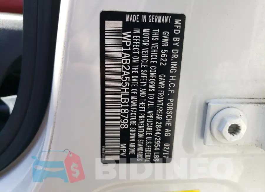 WP1AB2A55HLB18798 Photo# 13