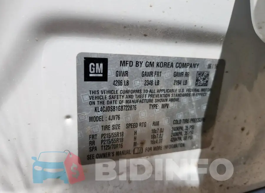 KL4CJDSB1GB722876 Photo# 12