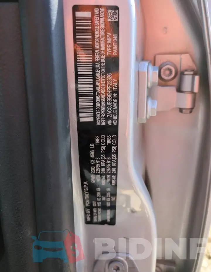 ZACCJBBB5HPF22326 Photo# 12