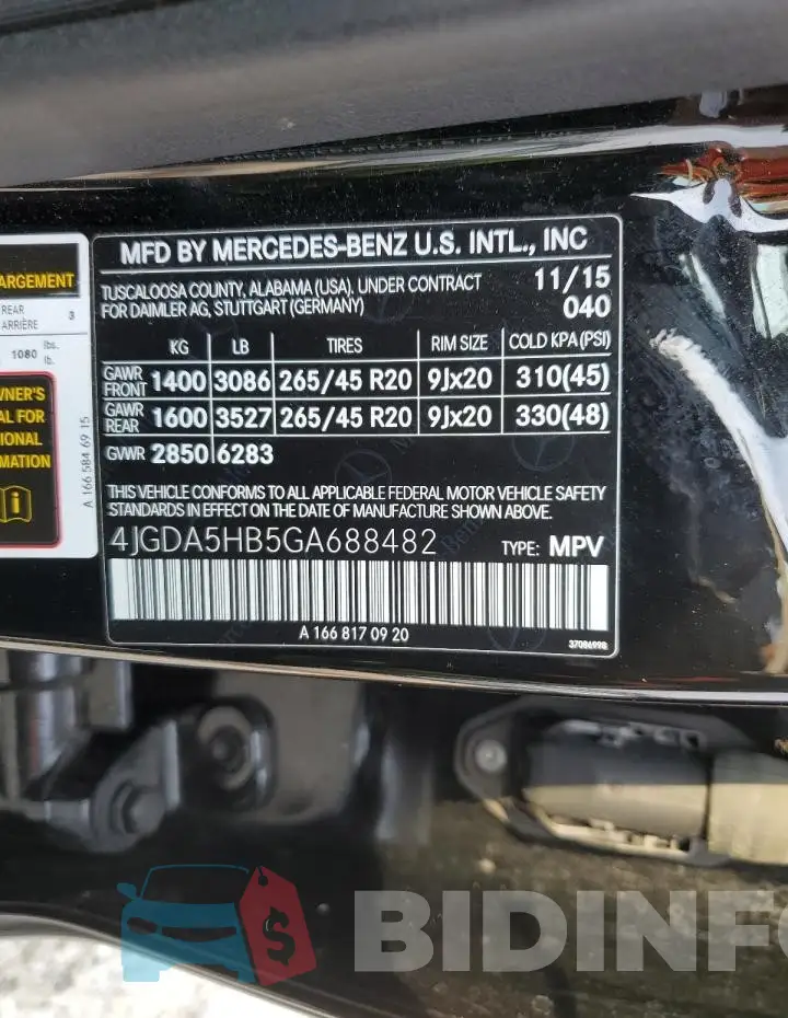 4JGDA5HB5GA688482 Photo# 13