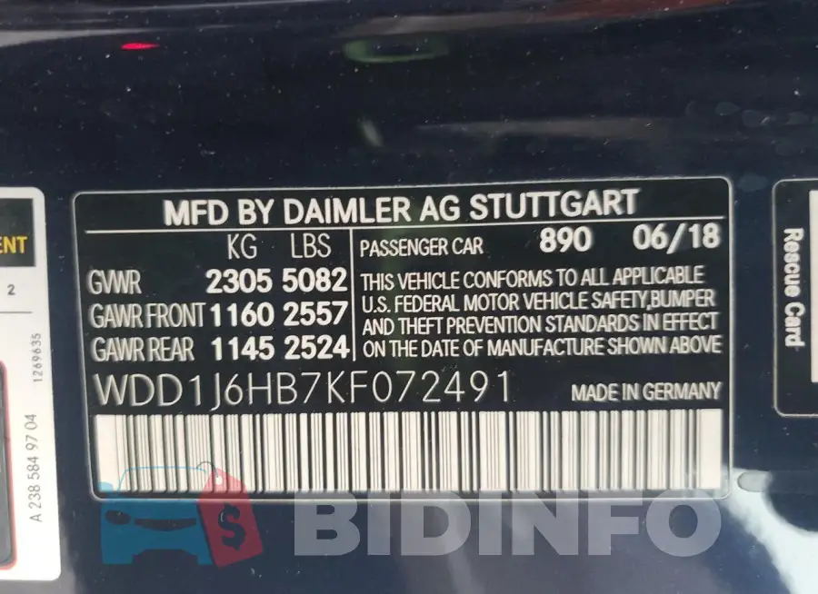 WDD1J6HB7KF072491 Photo# 13