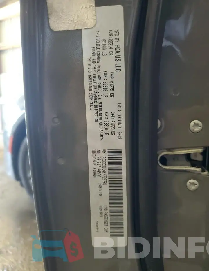 2C3CDXBG4KH720781 Photo# 12