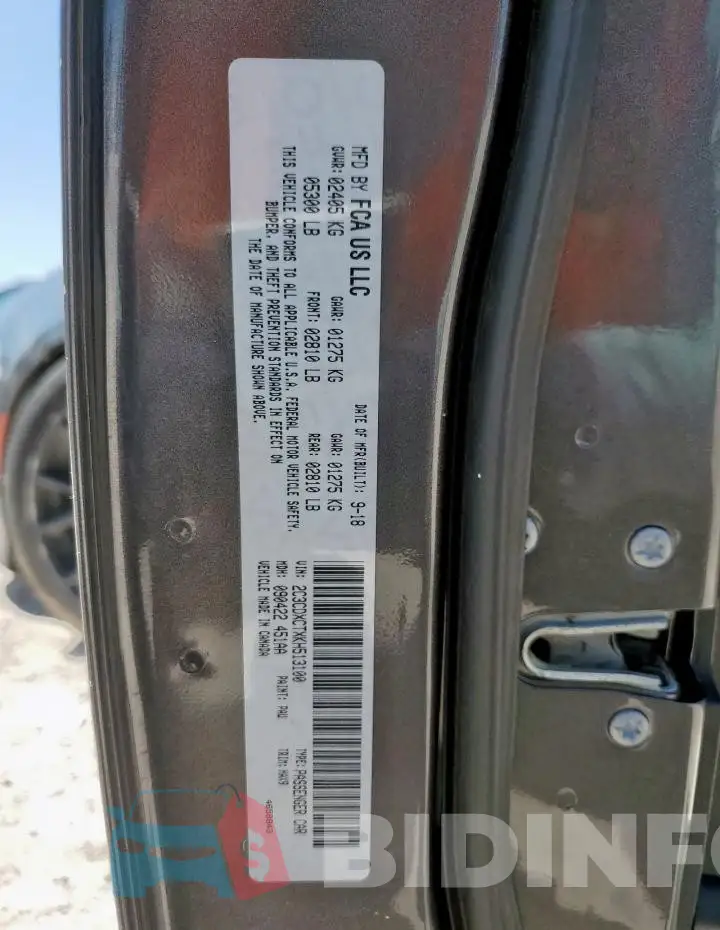 2C3CDXCTXKH513100 Photo# 13