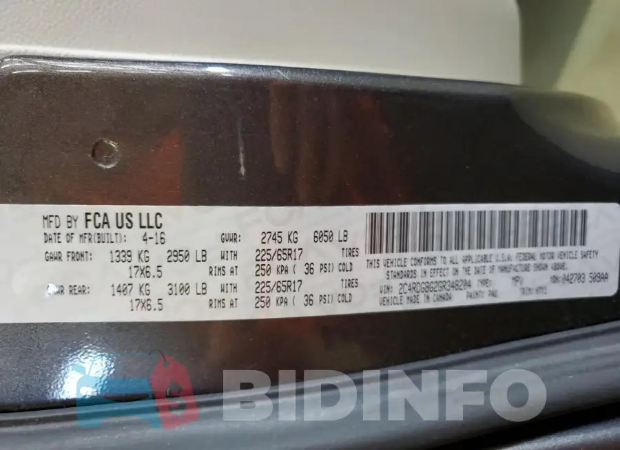 2C4RDGBG2GR348204 Photo# 13