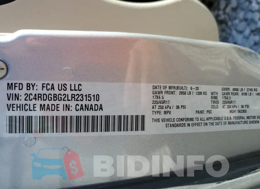 2C4RDGBG2LR231510 Photo# 13