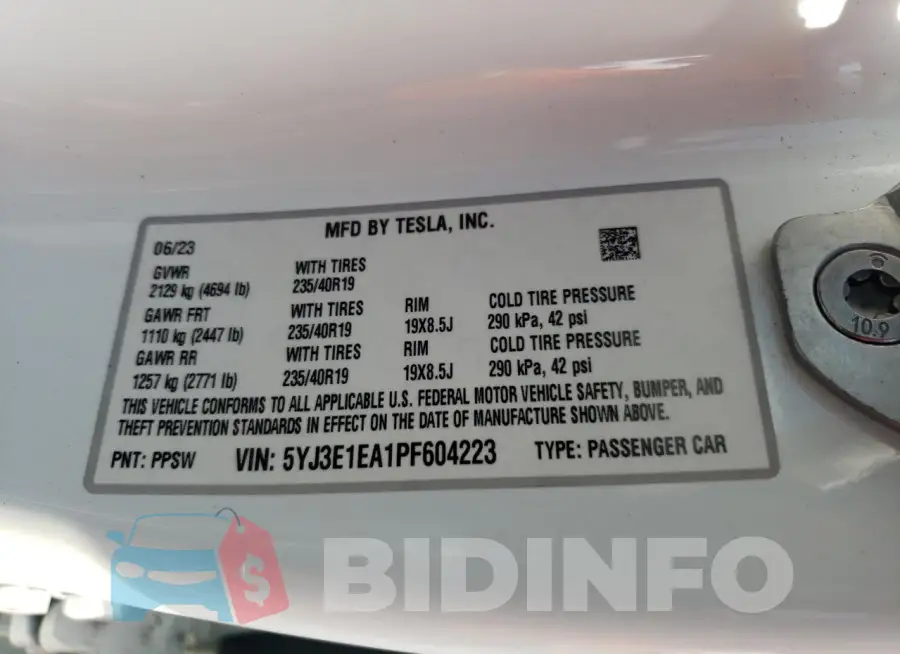 5YJ3E1EA1PF604223 Photo# 12