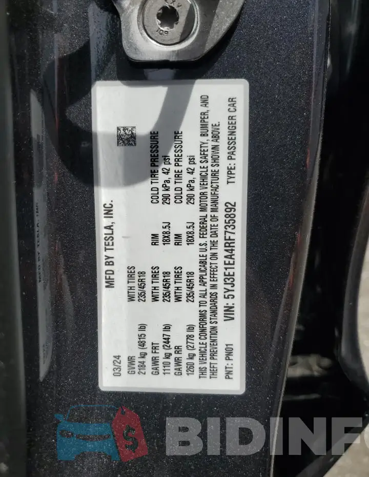 5YJ3E1EA4RF735892 Photo# 12