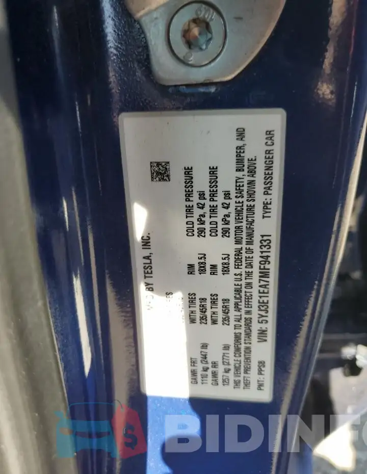 5YJ3E1EA7MF941331 Photo# 12