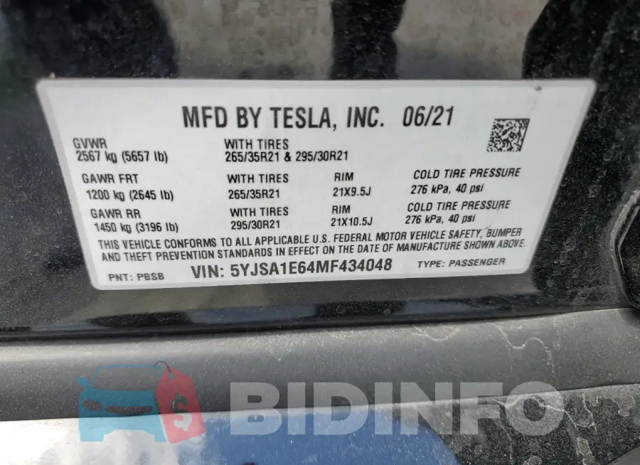 5YJSA1E64MF434048 Photo# 12