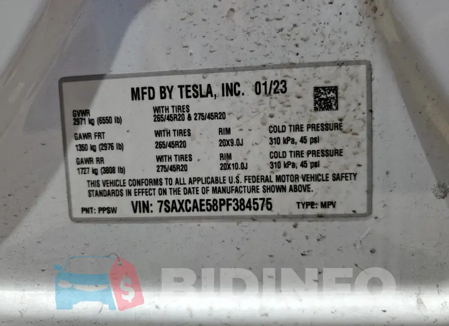 7SAXCAE58PF384575 Photo# 14