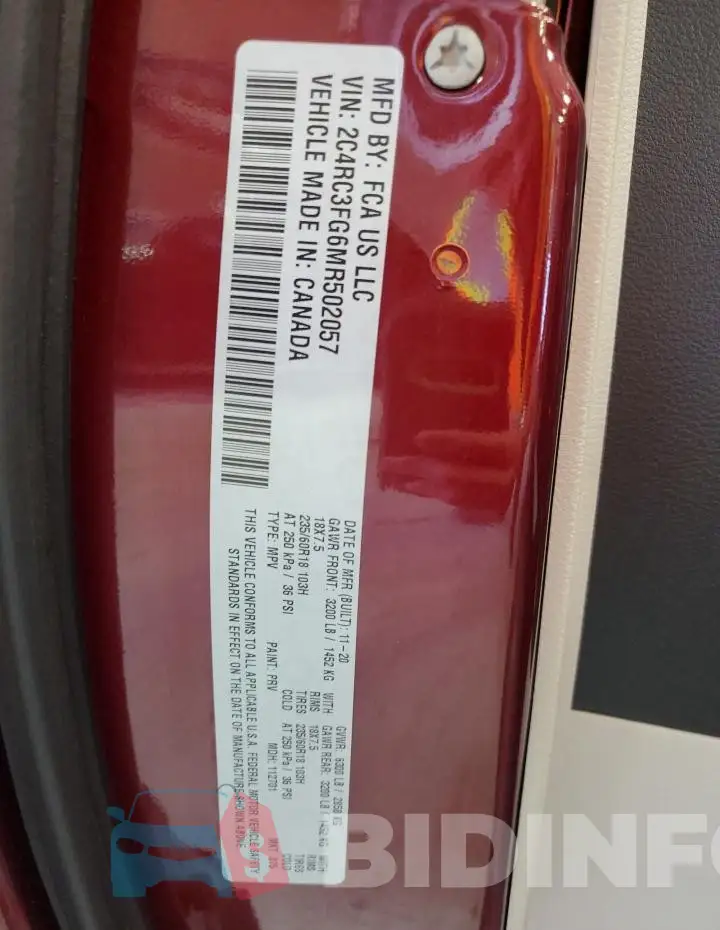 2C4RC3FG6MR502057 Photo# 14