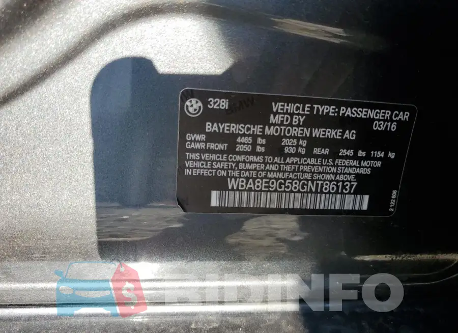 WBA8E9G58GNT86137 Photo# 12