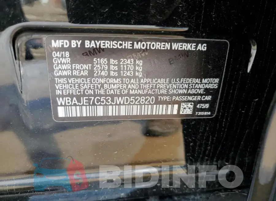 WBAJE7C53JWD52820 Photo# 12