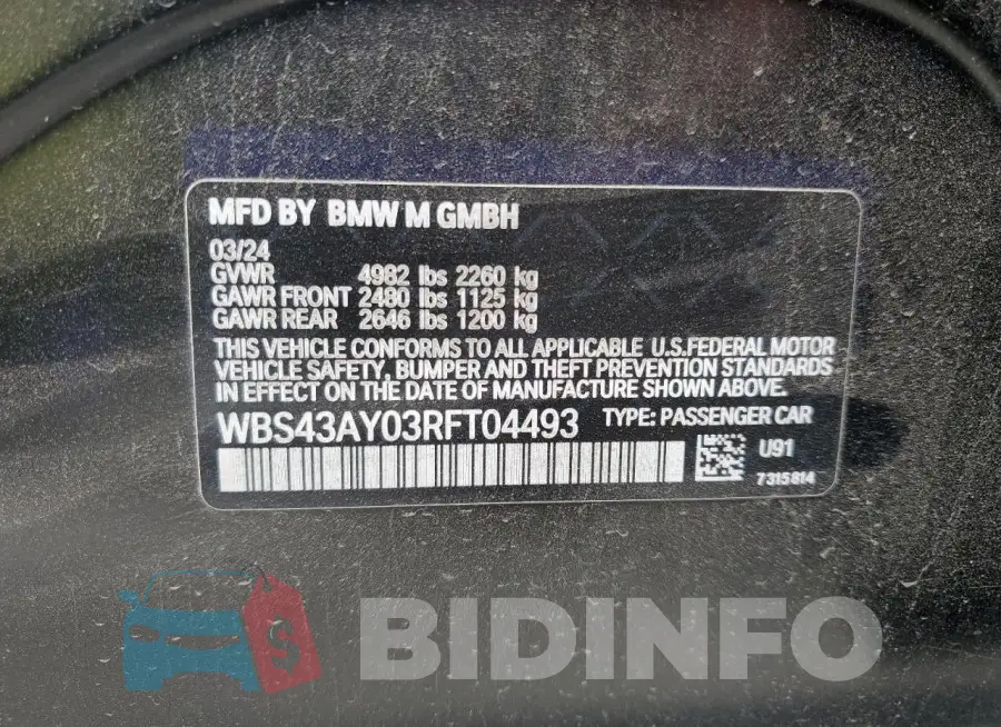 WBS43AY03RFT04493 Photo# 13