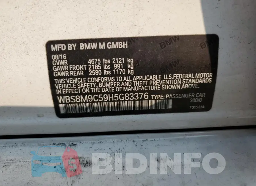 WBS8M9C59H5G83376 Photo# 12