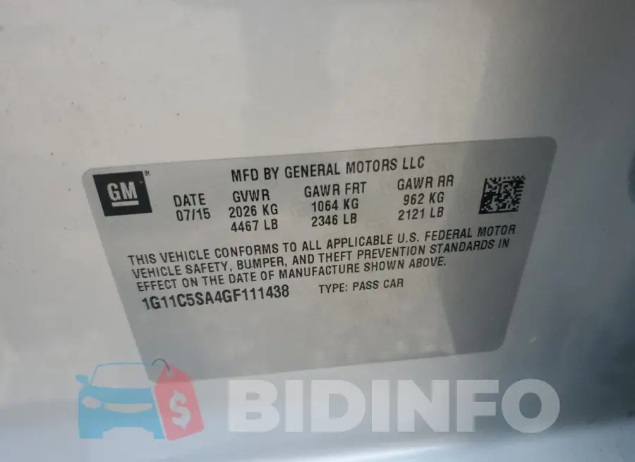 1G11C5SA4GF111438 Photo# 12