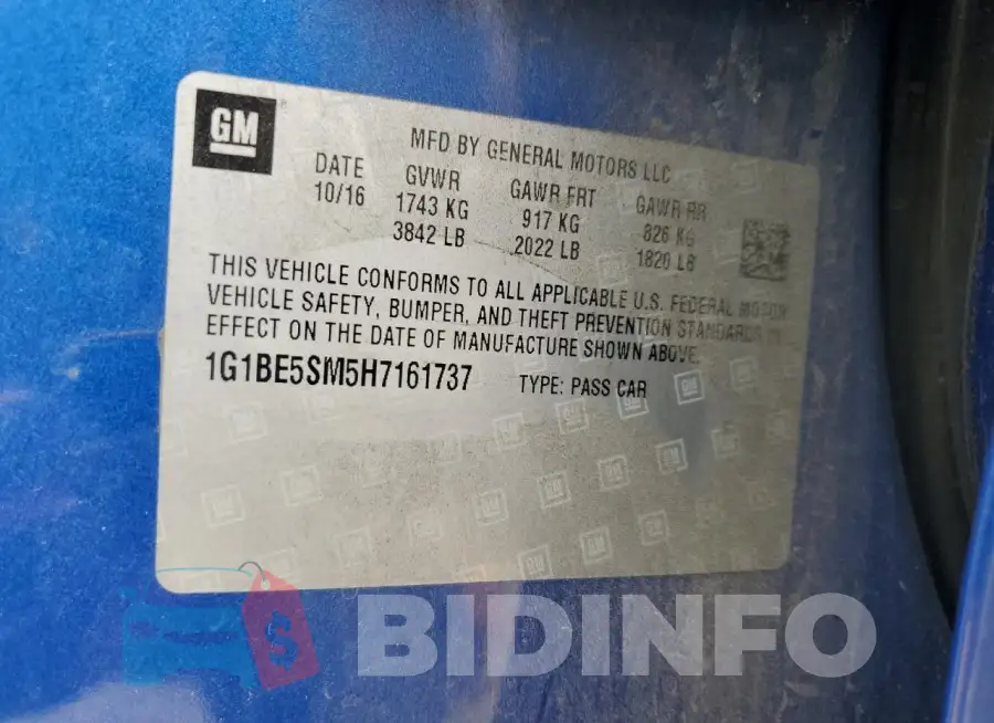 1G1BE5SM5H7161737 Photo# 13