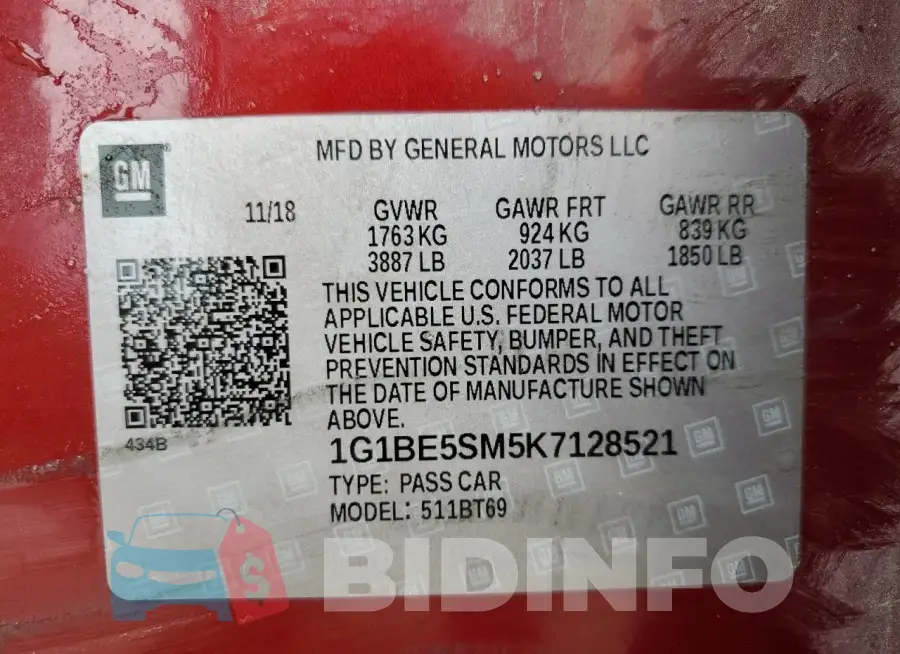 1G1BE5SM5K7128521 Photo# 13