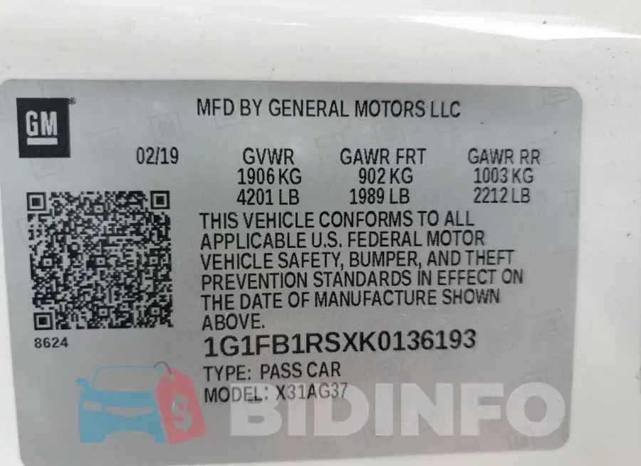 1G1FB1RSXK0136193 Photo# 12