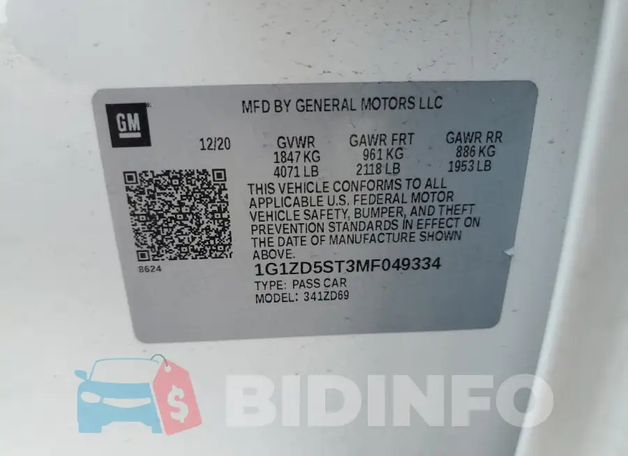 1G1ZD5ST3MF049334 Photo# 12