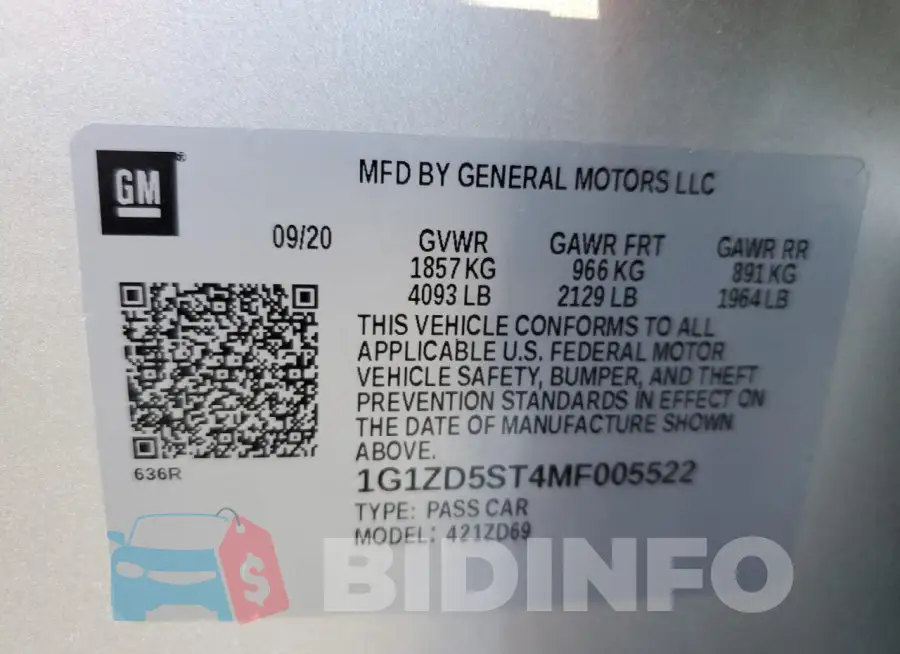1G1ZD5ST4MF005522 Photo# 12