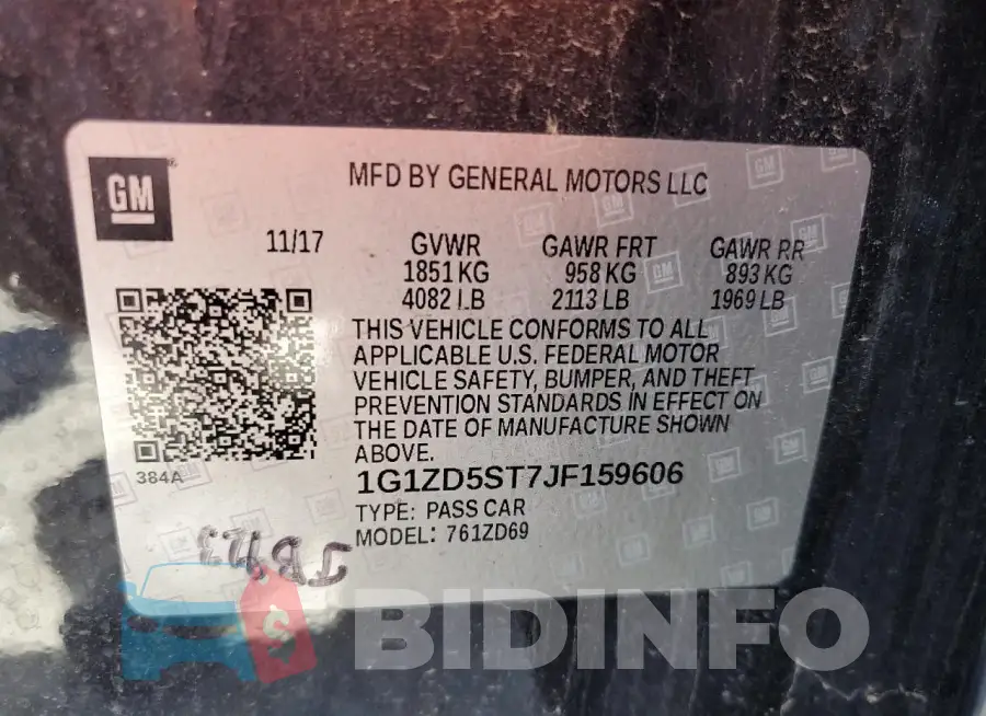 1G1ZD5ST7JF159606 Photo# 12