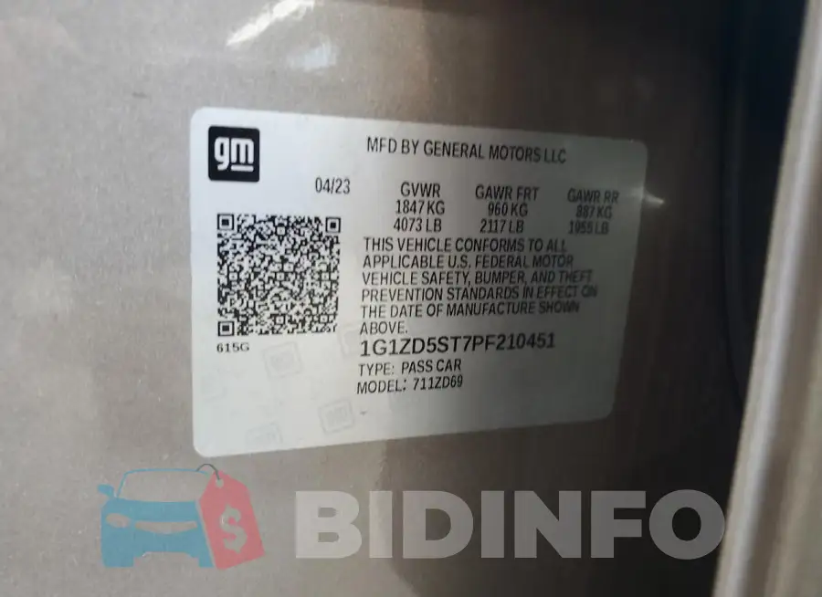 1G1ZD5ST7PF210451 Photo# 12